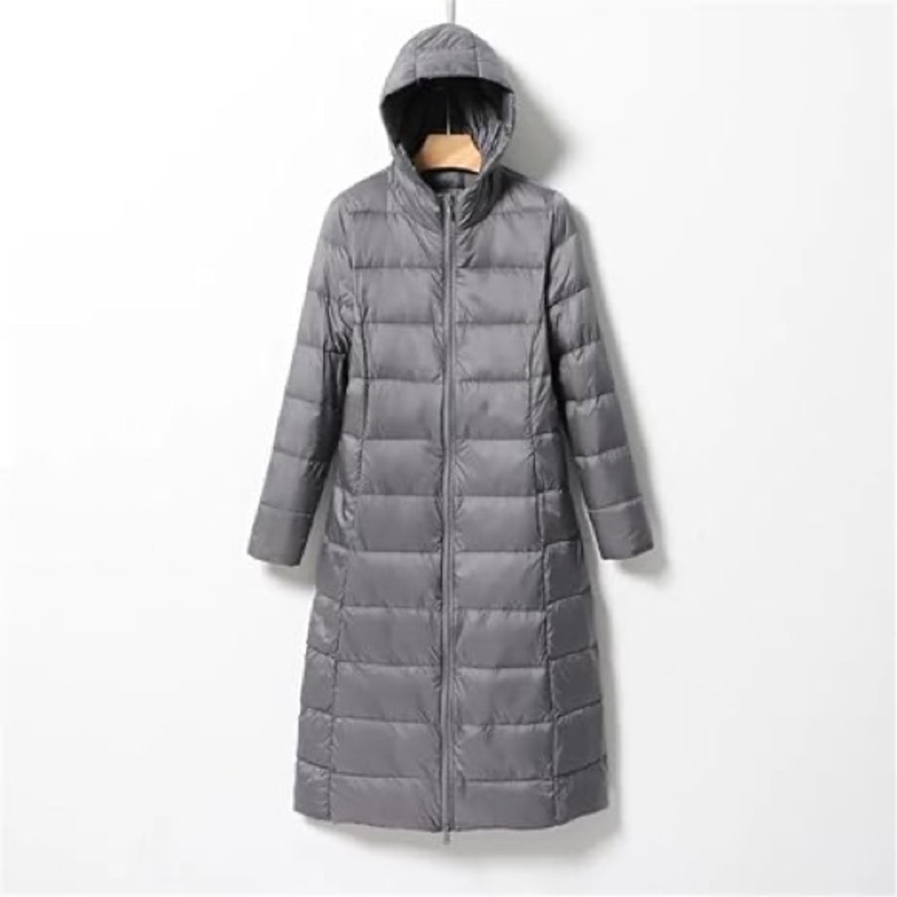Uniqlo Ultra Light Down Long Jacket in Dark Grey Size L